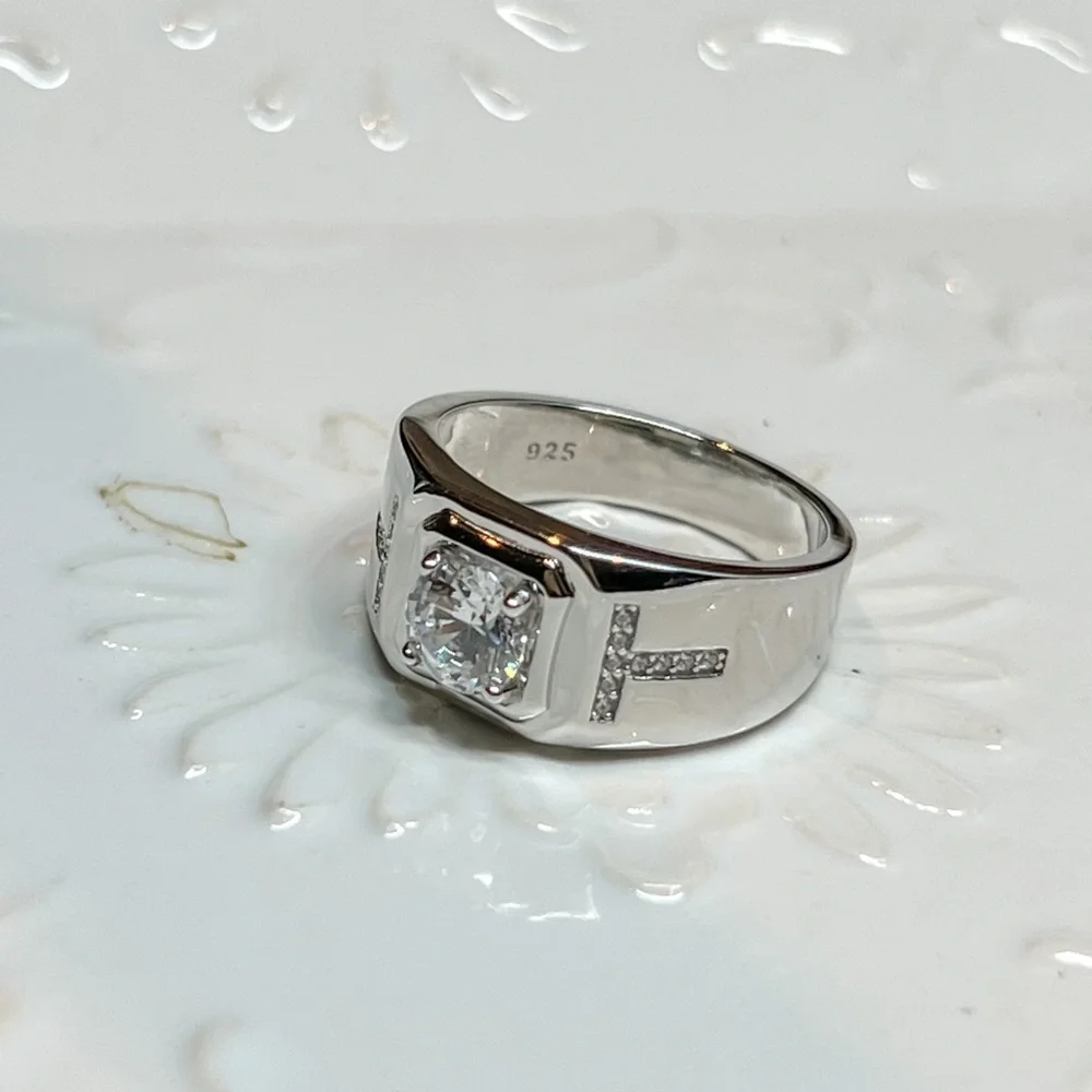 Sterling silver thick ring with stone for men and women - Picture 7 of 9
